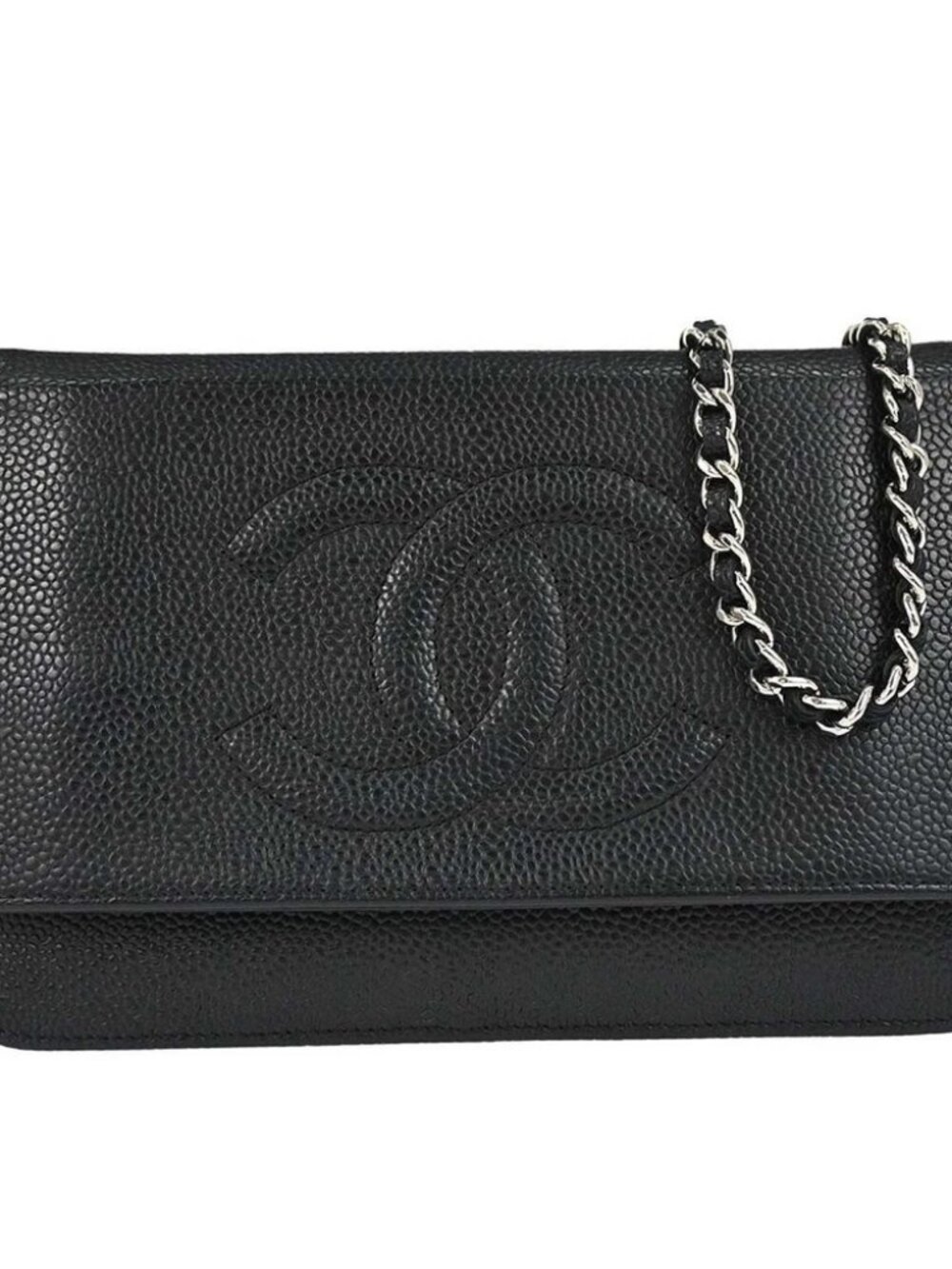Chanel Black Calfskin Timeless WOC Wallet on Chain Shoulder Bag